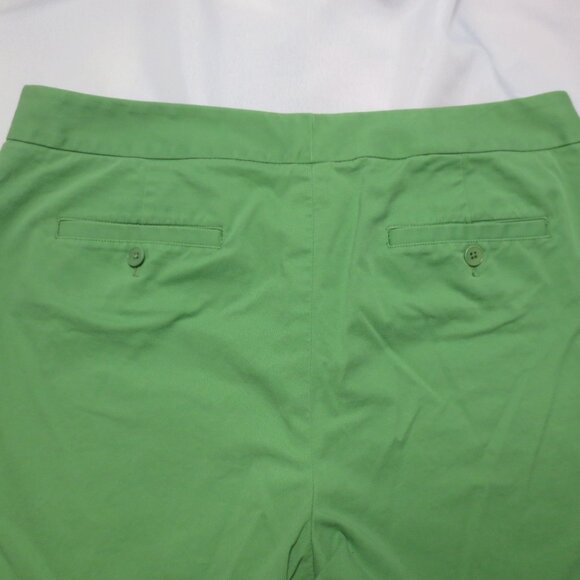 TALBOTS womens PANTS green SIGNATURE cropped CAREER capri CASUAL stretch SIZE 12 - Picture 9 of 12